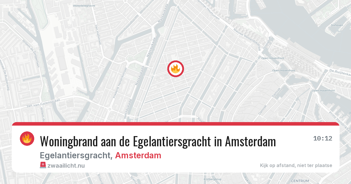Woningbrand aan de Egelantiersgracht in Amsterdam — 23 mrt 2026