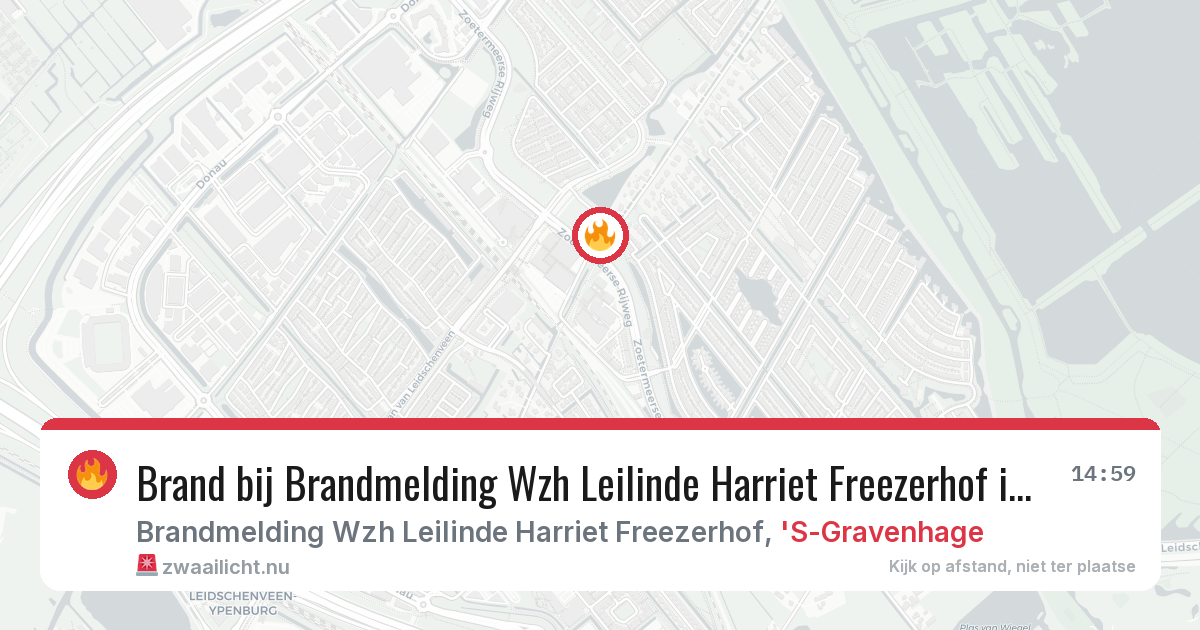 Brand bij Brandmelding Wzh Leilinde Harriet Freezerhof in 'S-Gravenhage — 20 jul 2026