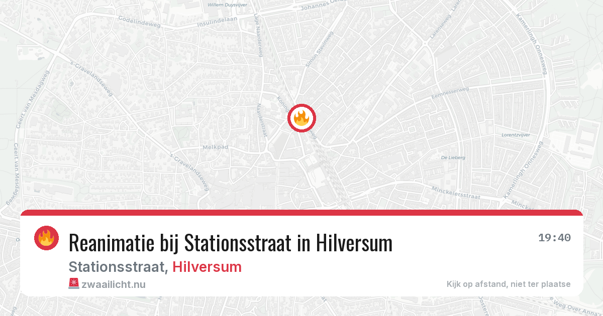 Reanimatie bij Stationsstraat in Hilversum — 12 jul 2026