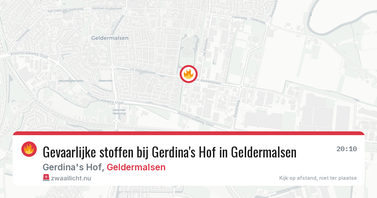 Gevaarlijke stoffen bij Gerdina's Hof in Geldermalsen — 25 jul 2026