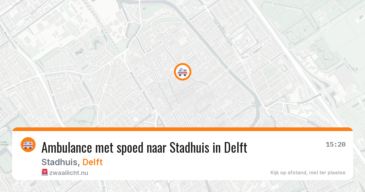 Ambulance met spoed naar Stadhuis in Delft — 27 apr 2026