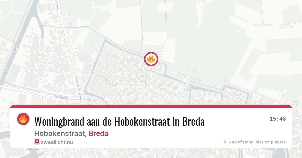 Woningbrand aan de Hobokenstraat in Breda — 23 mei 2026