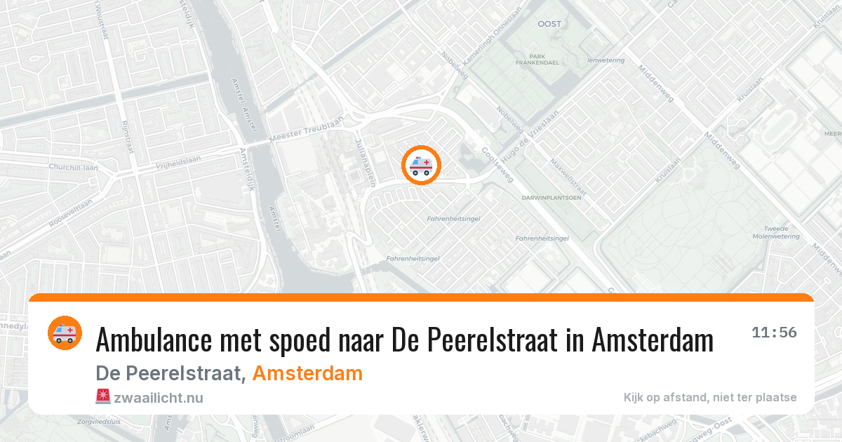 Ambulance met spoed naar De Peerelstraat in Amsterdam — 21 mrt 2026