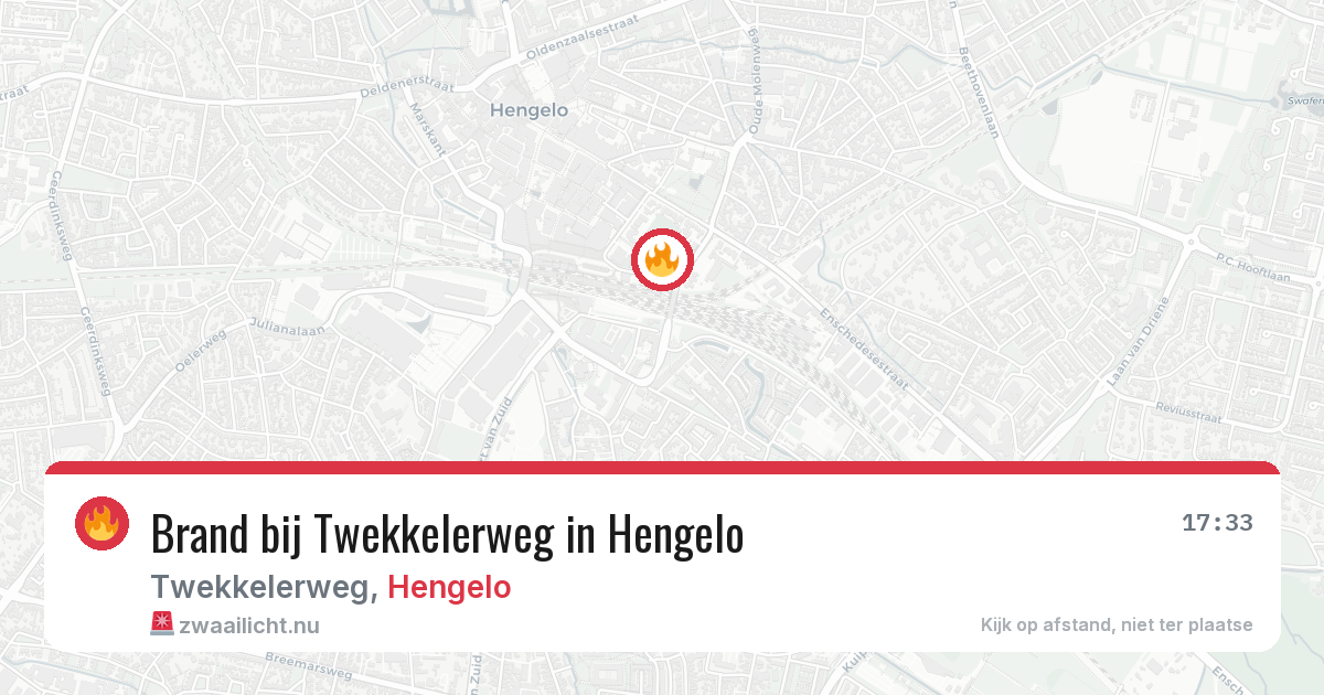 Brand bij Twekkelerweg in Hengelo — 16 mei 2026