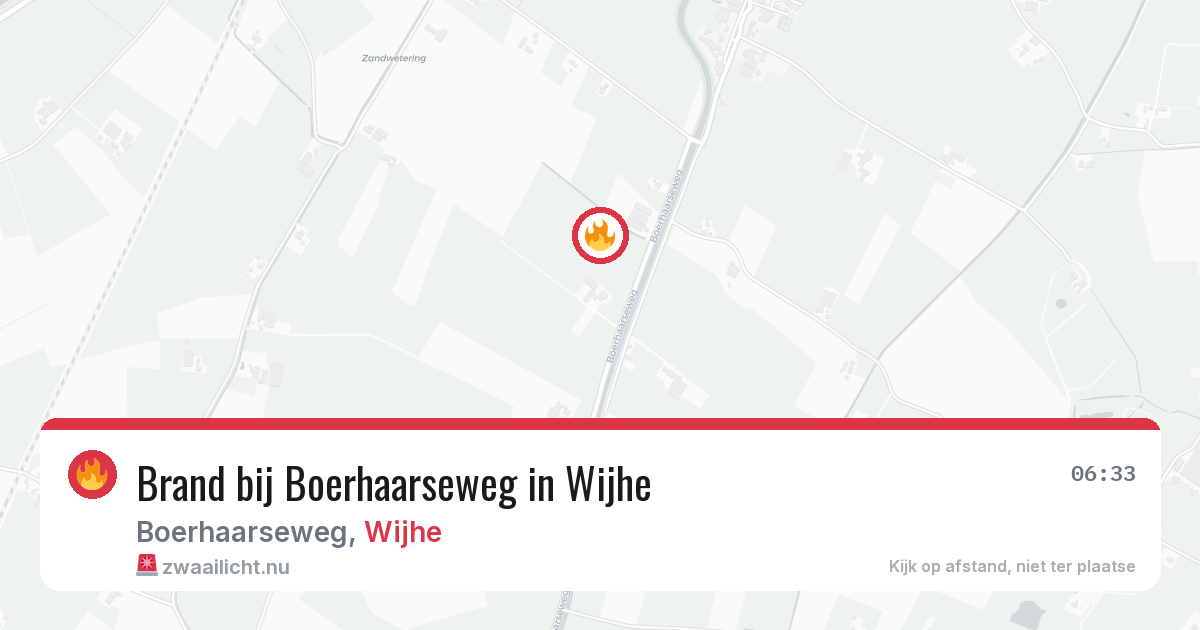 Brand bij Boerhaarseweg in Wijhe — 16 mrt 2026