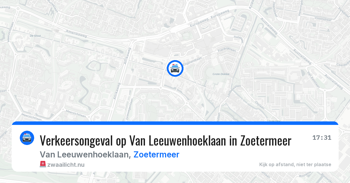Verkeersongeval op Van Leeuwenhoeklaan in Zoetermeer — 26 mei 2026