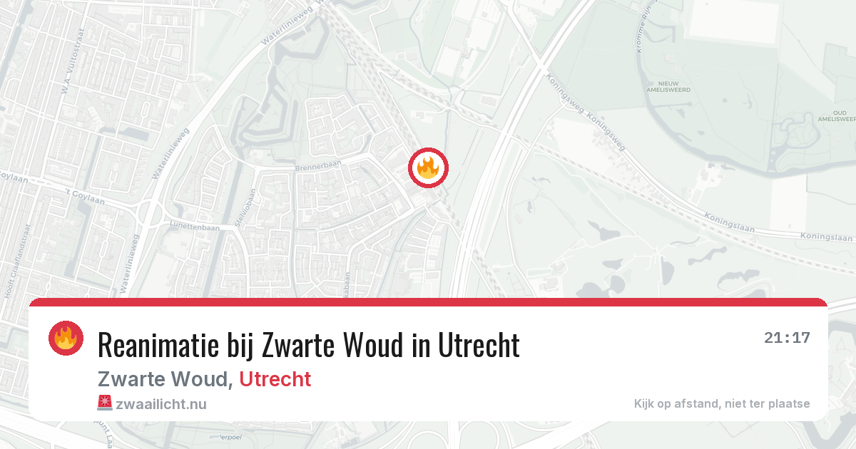 Reanimatie bij Zwarte Woud in Utrecht — 21 jul 2026