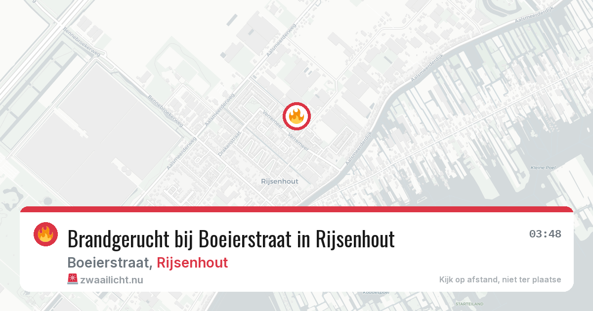 Brandgerucht bij Boeierstraat in Rijsenhout — 22 jul 2026