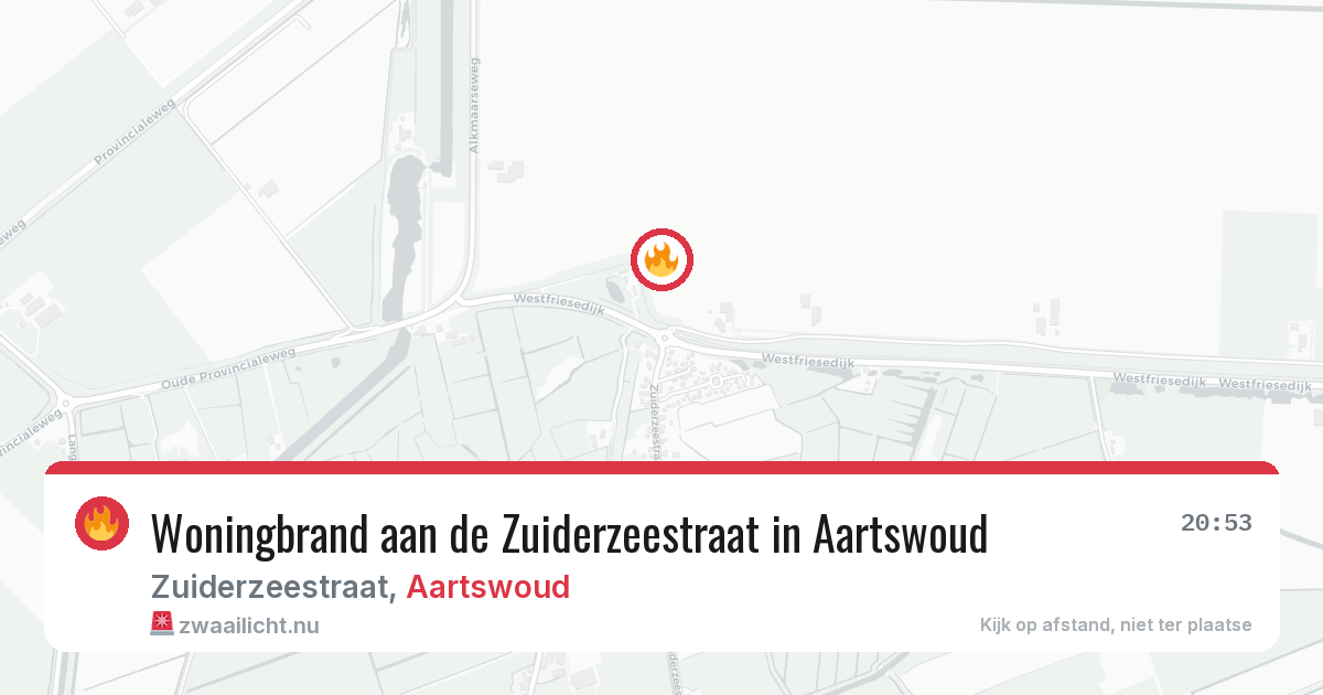 Woningbrand aan de Zuiderzeestraat in Aartswoud — 18 mrt 2026