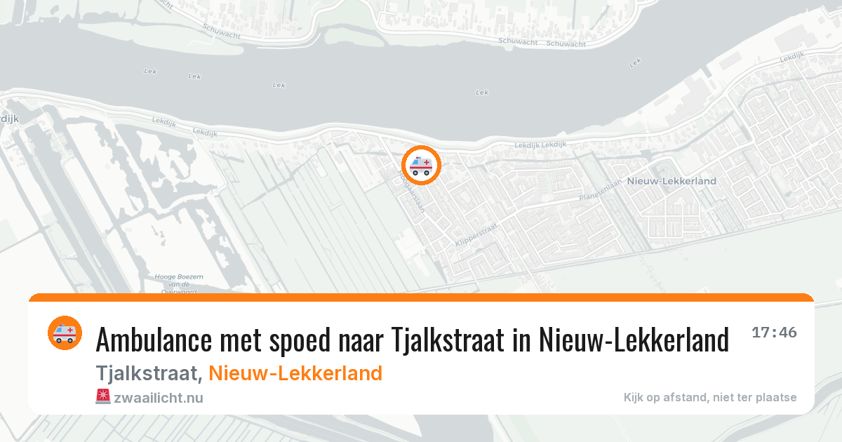 Ambulance met spoed naar Tjalkstraat in Nieuw-Lekkerland — 23 jan 2026