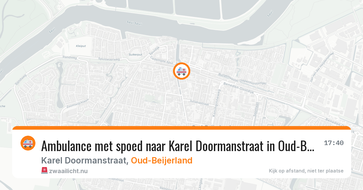 Ambulance met spoed naar Karel Doormanstraat in Oud-Beijerland — 1 jun 2026