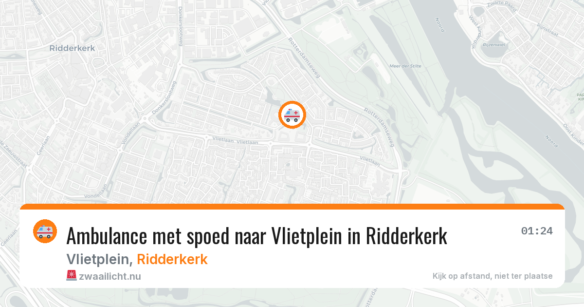 Ambulance met spoed naar Vlietplein in Ridderkerk — 15 mrt 2026