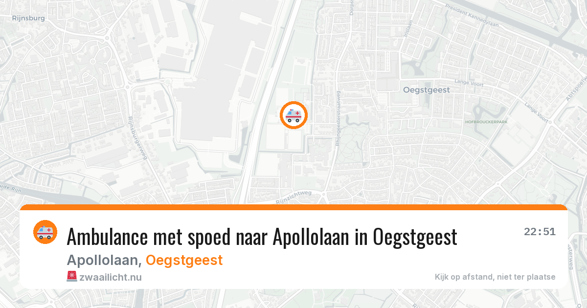 Ambulance met spoed naar Apollolaan in Oegstgeest — 23 jul 2026