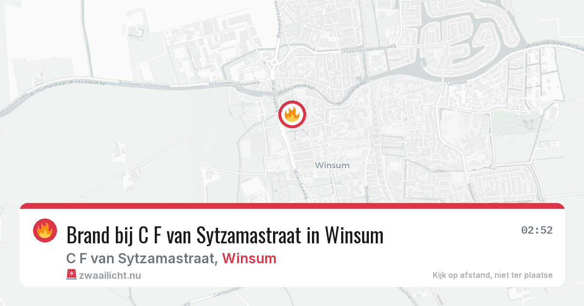 Brand bij C F van Sytzamastraat in Winsum — 26 mrt 2026