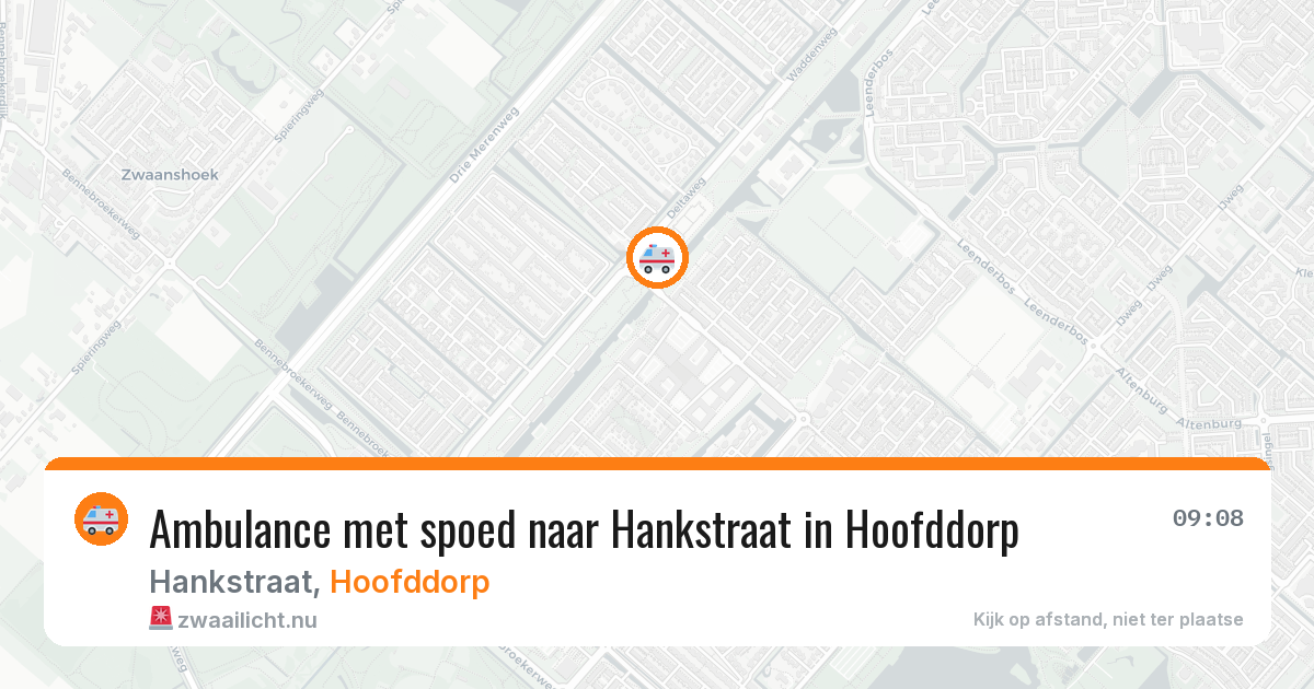 Ambulance met spoed naar Hankstraat in Hoofddorp — 18 mei 2026