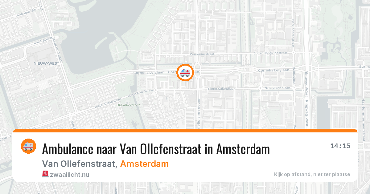Ambulance naar Van Ollefenstraat in Amsterdam — 14 jul 2026