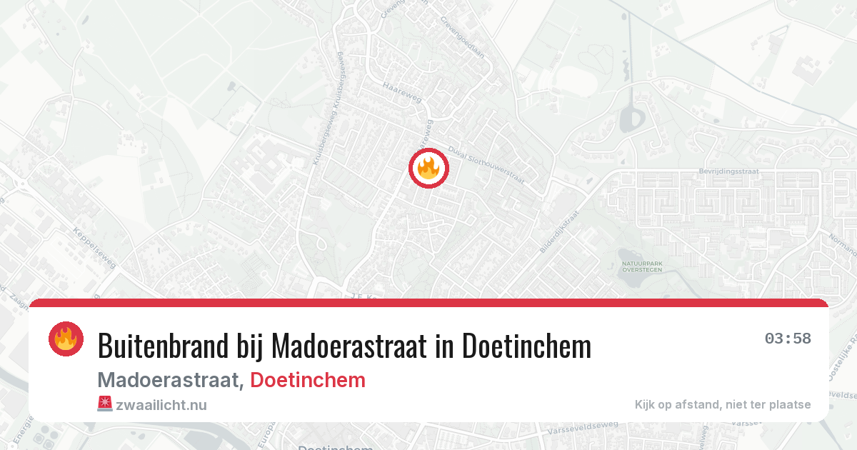 Buitenbrand bij Madoerastraat in Doetinchem — 22 mrt 2026