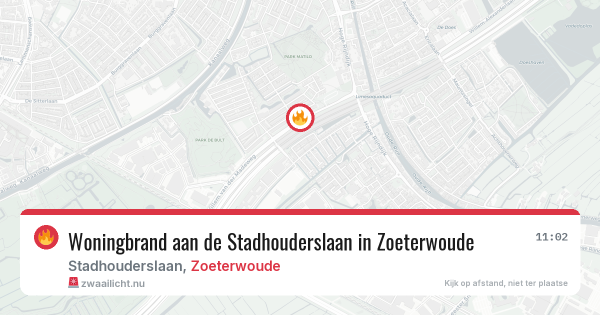 Woningbrand aan de Stadhouderslaan in Zoeterwoude — 17 feb 2026