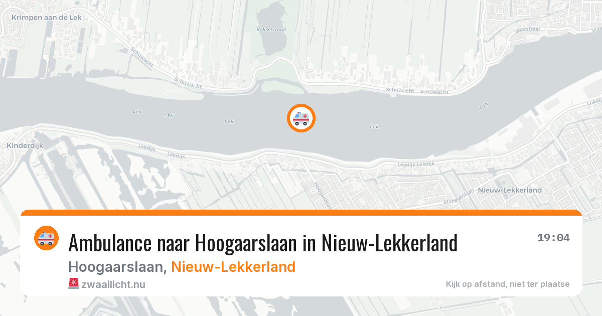 Ambulance naar Hoogaarslaan in Nieuw-Lekkerland — 27 mei 2026