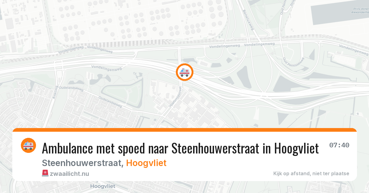 Ambulance met spoed naar Steenhouwerstraat in Hoogvliet — 16 jul 2026