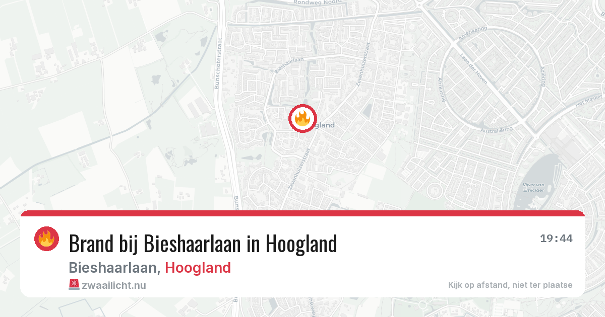 Brand bij Bieshaarlaan in Hoogland — 13 jul 2026