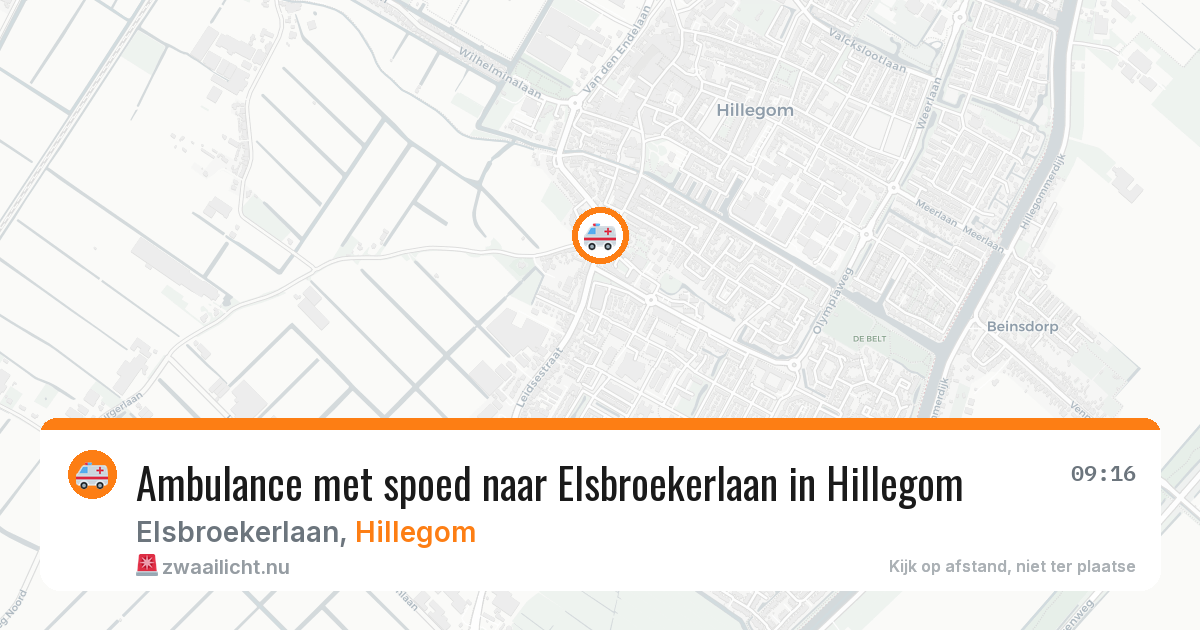 Ambulance met spoed naar Elsbroekerlaan in Hillegom — 21 jul 2026