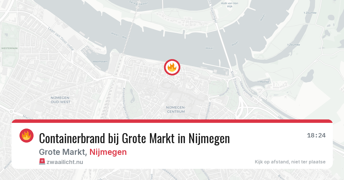 Containerbrand bij Grote Markt in Nijmegen — 21 mei 2026