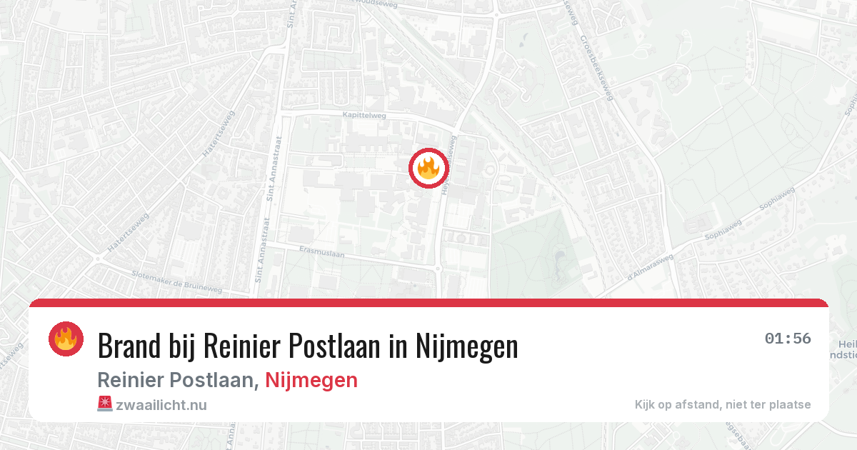 Brand bij Reinier Postlaan in Nijmegen — 16 jul 2026