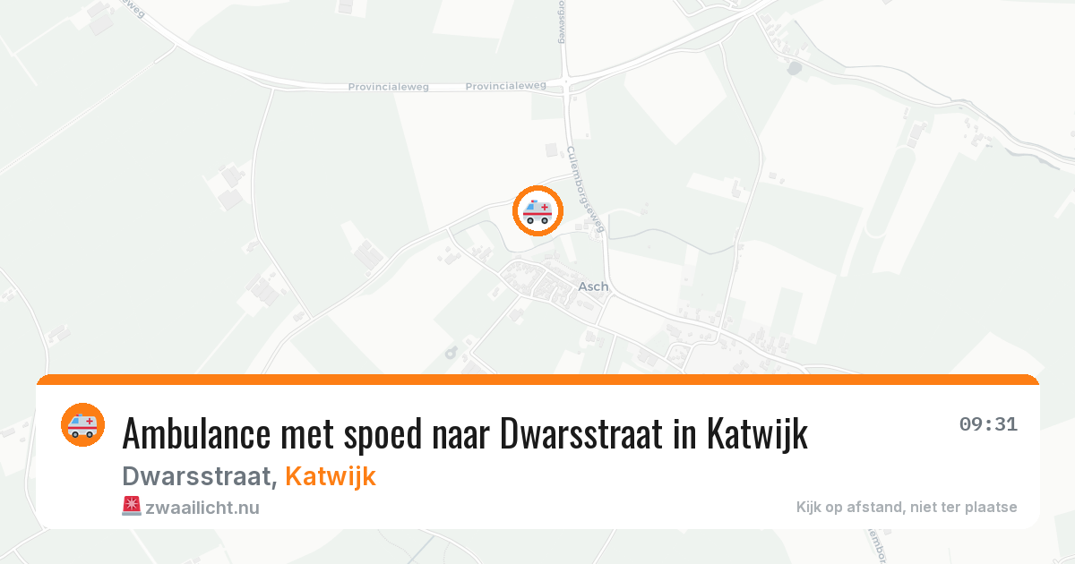 Ambulance met spoed naar Dwarsstraat in Katwijk — 19 jan 2026