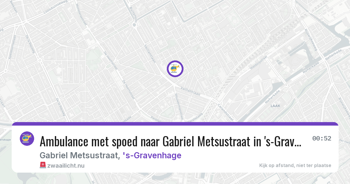 Ambulance met spoed naar Gabriel Metsustraat in 's-Gravenhage — 17 jul 2026