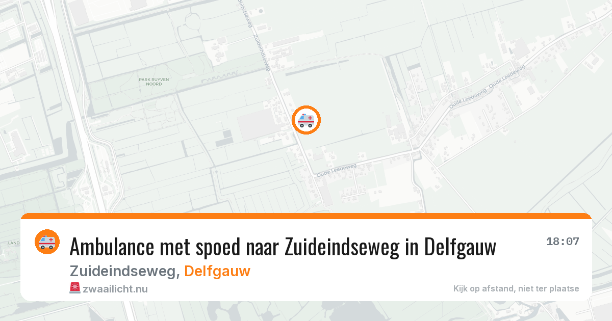 Ambulance met spoed naar Zuideindseweg in Delfgauw — 13 jul 2026