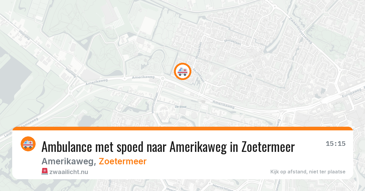 Ambulance met spoed naar Amerikaweg in Zoetermeer — 26 apr 2026