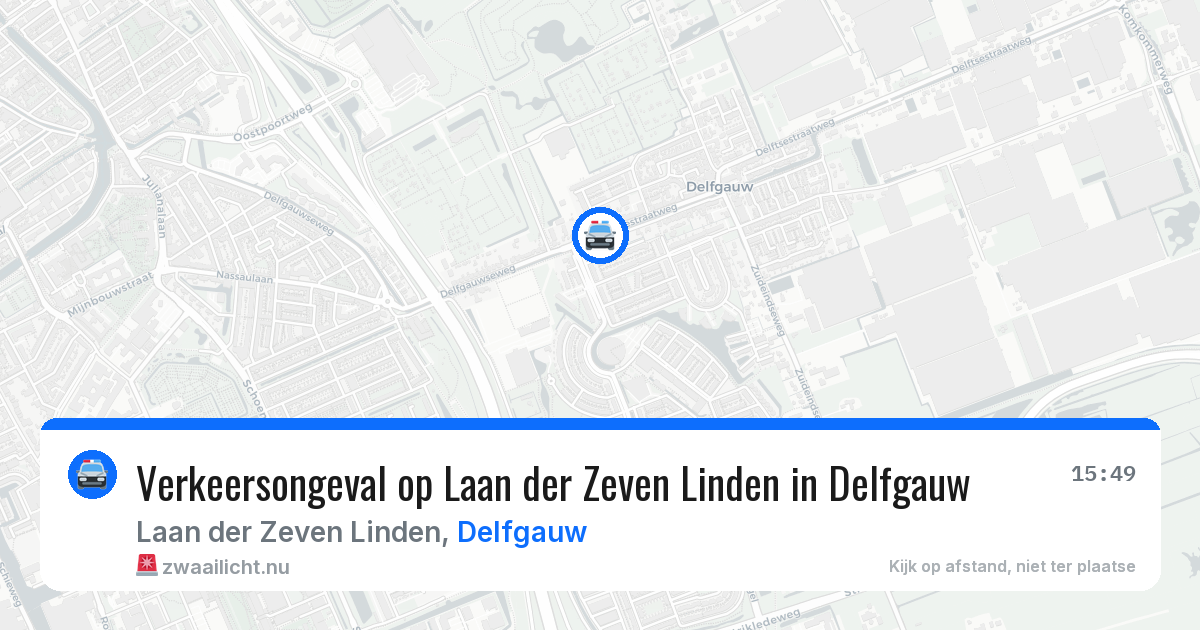 Verkeersongeval op Laan der Zeven Linden in Delfgauw — 21 jan 2026