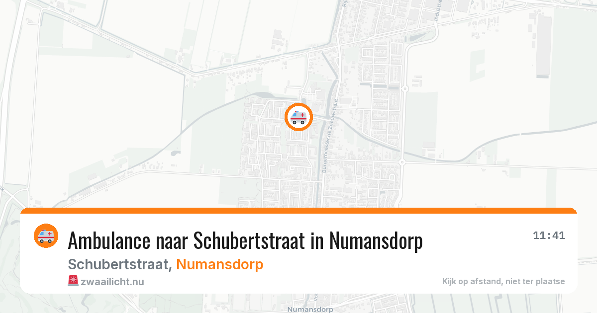 Ambulance naar Schubertstraat in Numansdorp — 22 mrt 2026