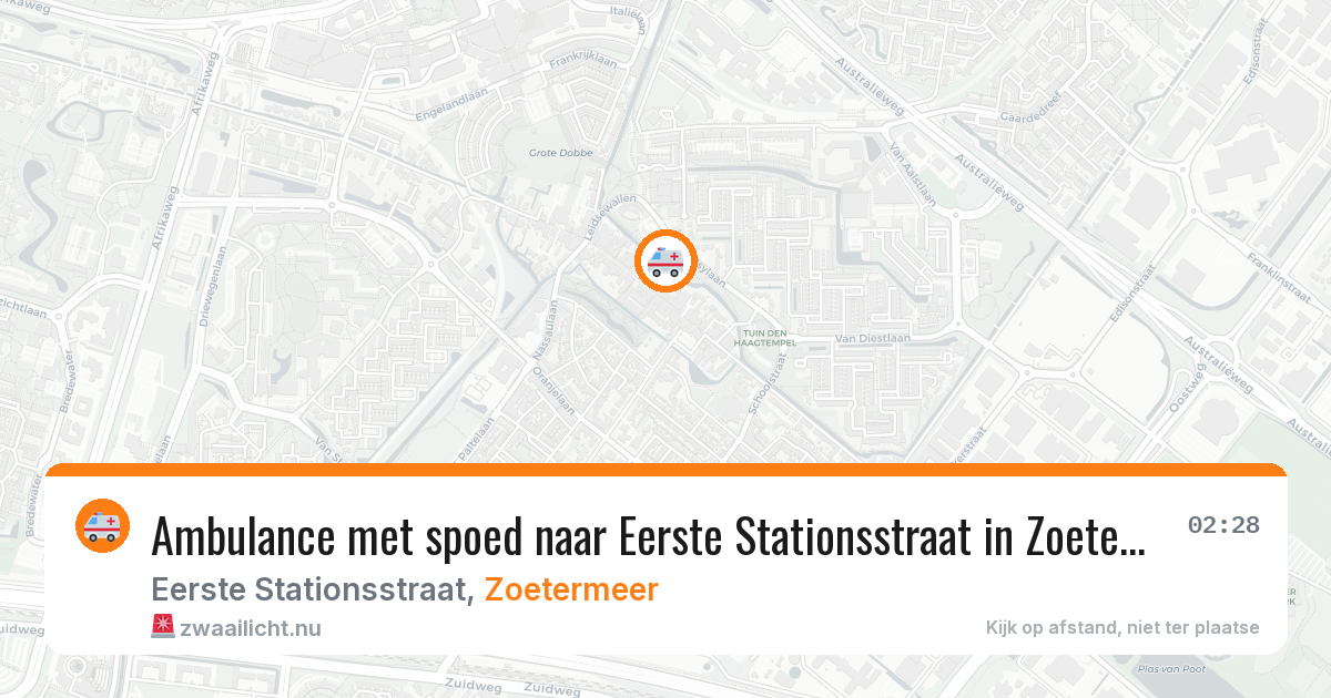 Ambulance met spoed naar Eerste Stationsstraat in Zoetermeer — 17 jul 2026