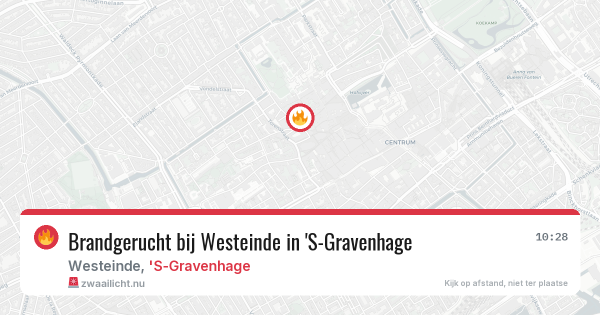 Brandgerucht bij Westeinde in 'S-Gravenhage — 5 jun 2026