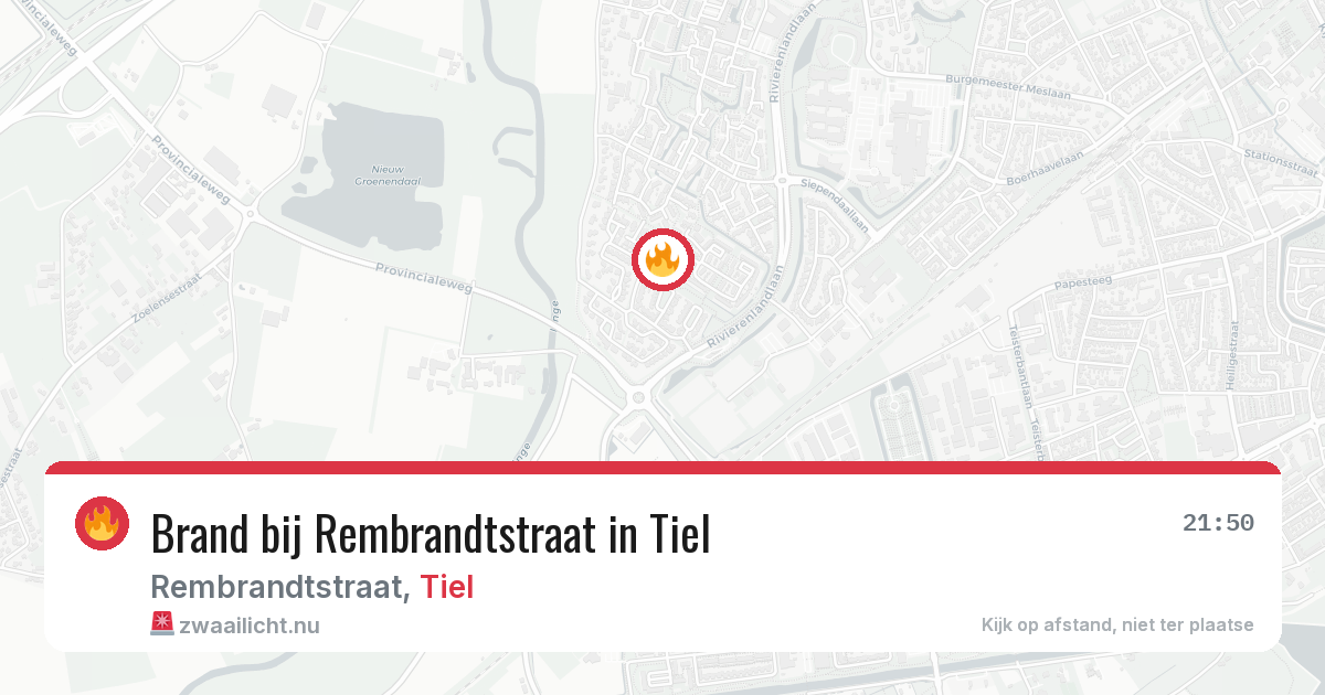 Brand bij Rembrandtstraat in Tiel — 10 mei 2026