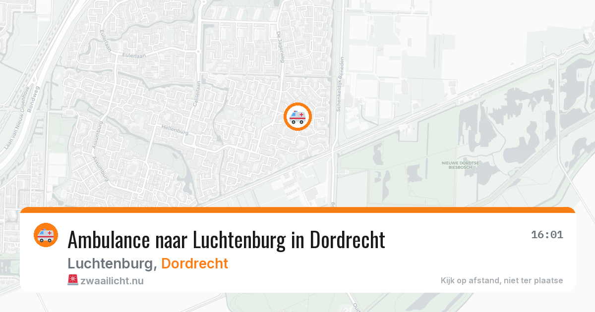 Ambulance naar Luchtenburg in Dordrecht — 26 jul 2026
