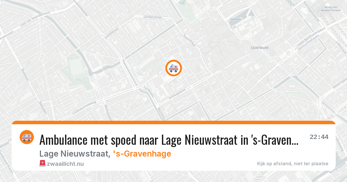 Ambulance met spoed naar Lage Nieuwstraat in 's-Gravenhage — 13 apr 2026