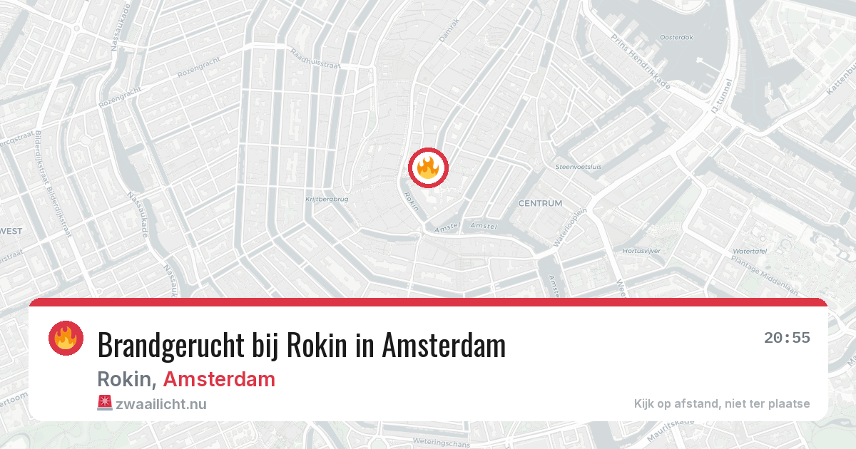 Brandgerucht bij Rokin in Amsterdam — 27 mrt 2026