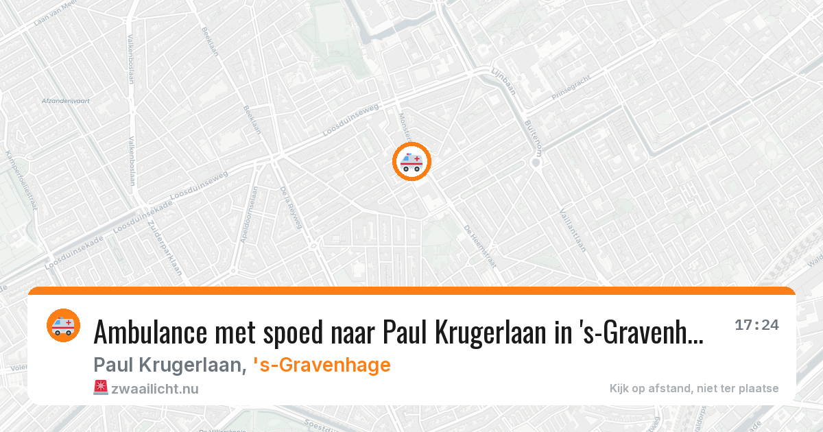 Ambulance met spoed naar Paul Krugerlaan in 's-Gravenhage — 17 mrt 2026