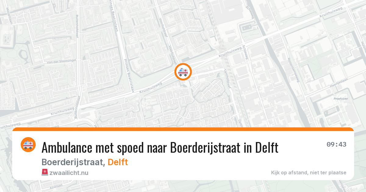 Ambulance met spoed naar Boerderijstraat in Delft — 18 mrt 2026