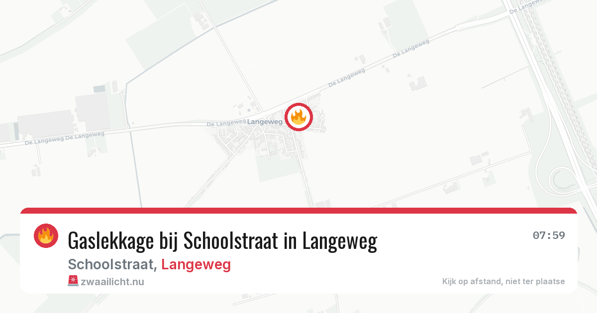 Gaslekkage bij Schoolstraat in Langeweg — 13 apr 2026