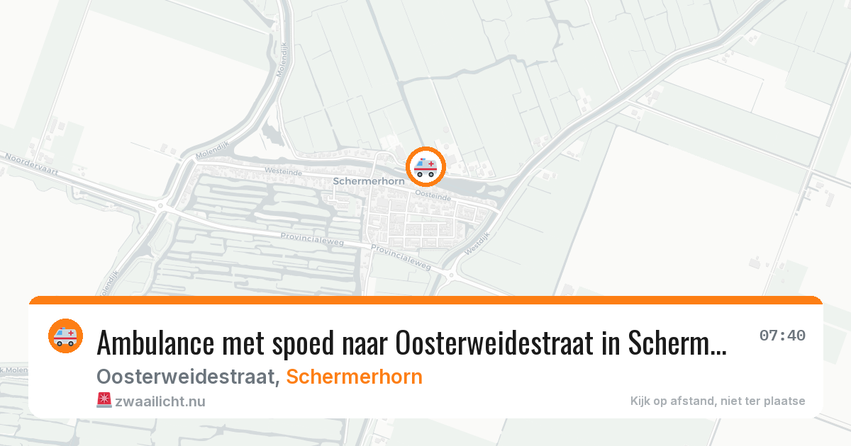 Ambulance met spoed naar Oosterweidestraat in Schermerhorn — 9 jul 2026