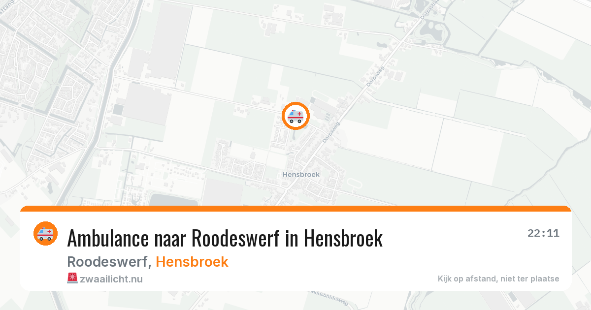 Ambulance naar Roodeswerf in Hensbroek — 9 mei 2026