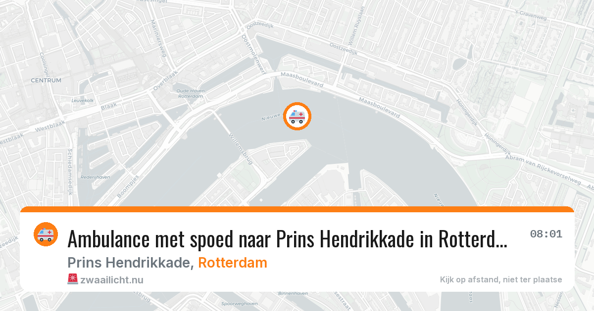Ambulance met spoed naar Prins Hendrikkade in Rotterdam — 27 apr 2026