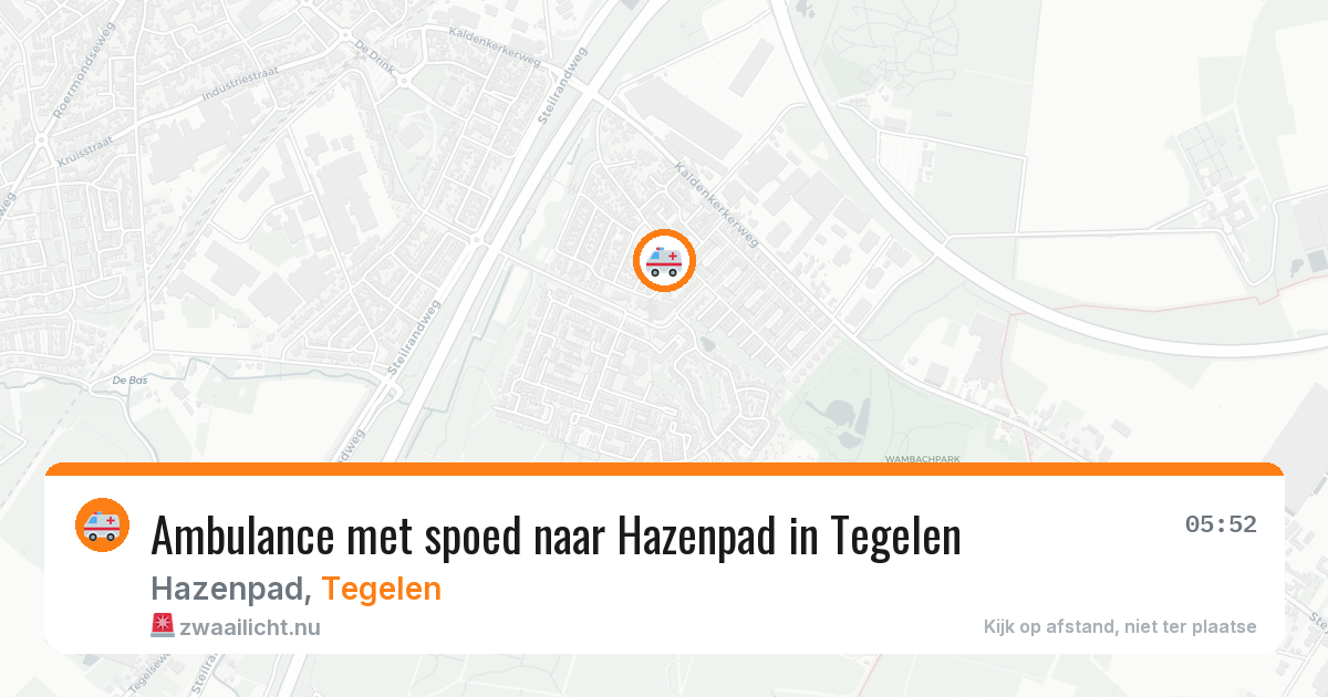 Ambulance met spoed naar Hazenpad in Tegelen — 11 jul 2026