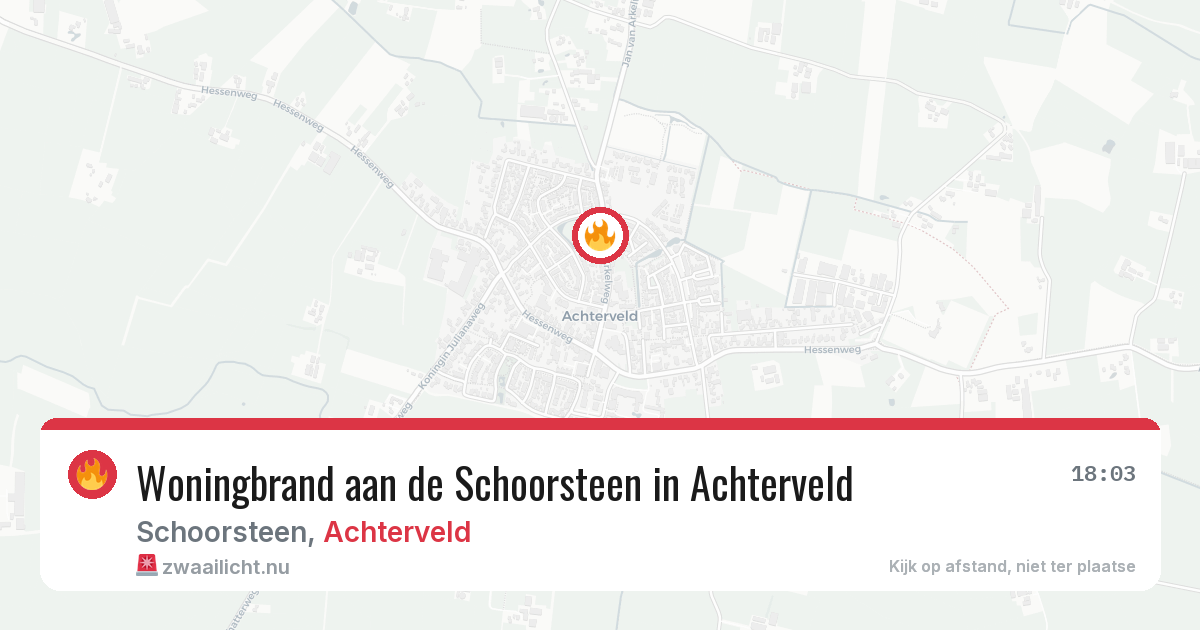 Woningbrand aan de Schoorsteen in Achterveld — 26 mrt 2026