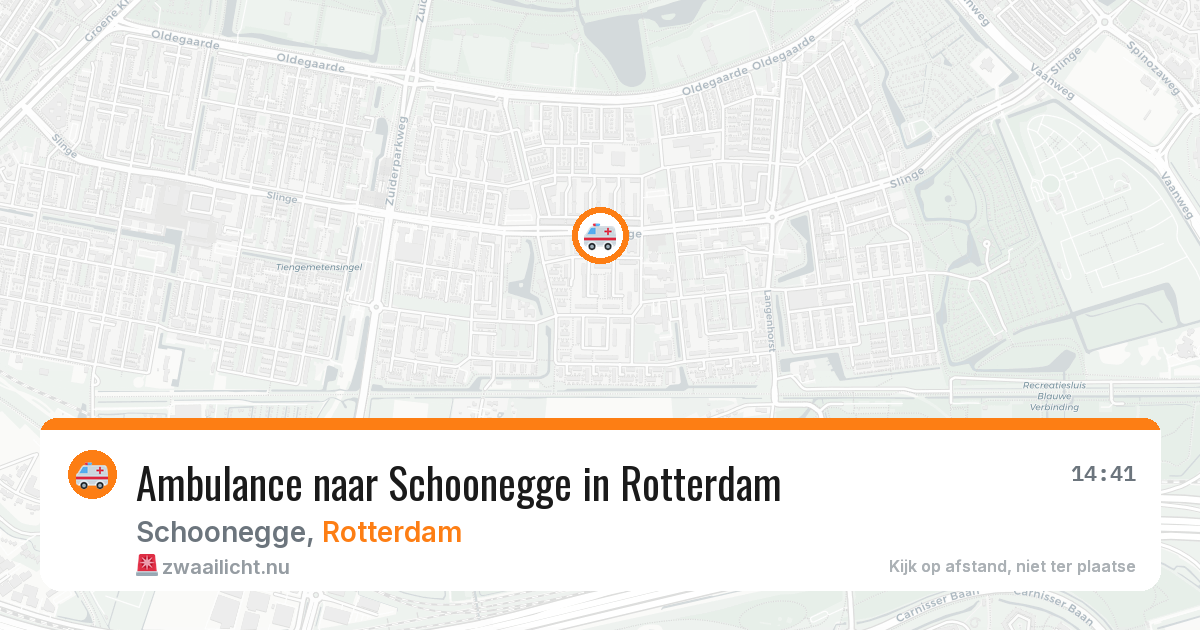 Ambulance naar Schoonegge in Rotterdam — 14 mrt 2026