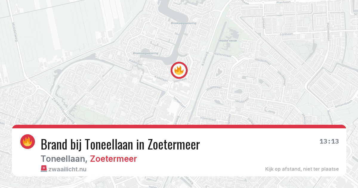 Brand bij Toneellaan in Zoetermeer — 4 mei 2026